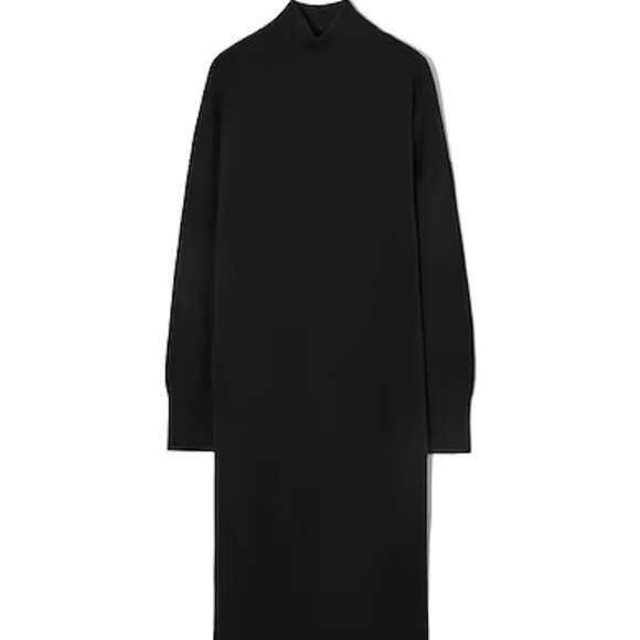 NWT COS Wool Turtleneck Maxi Sweater Dress Black Size S! VERY RARE! - Picture 3 of 17